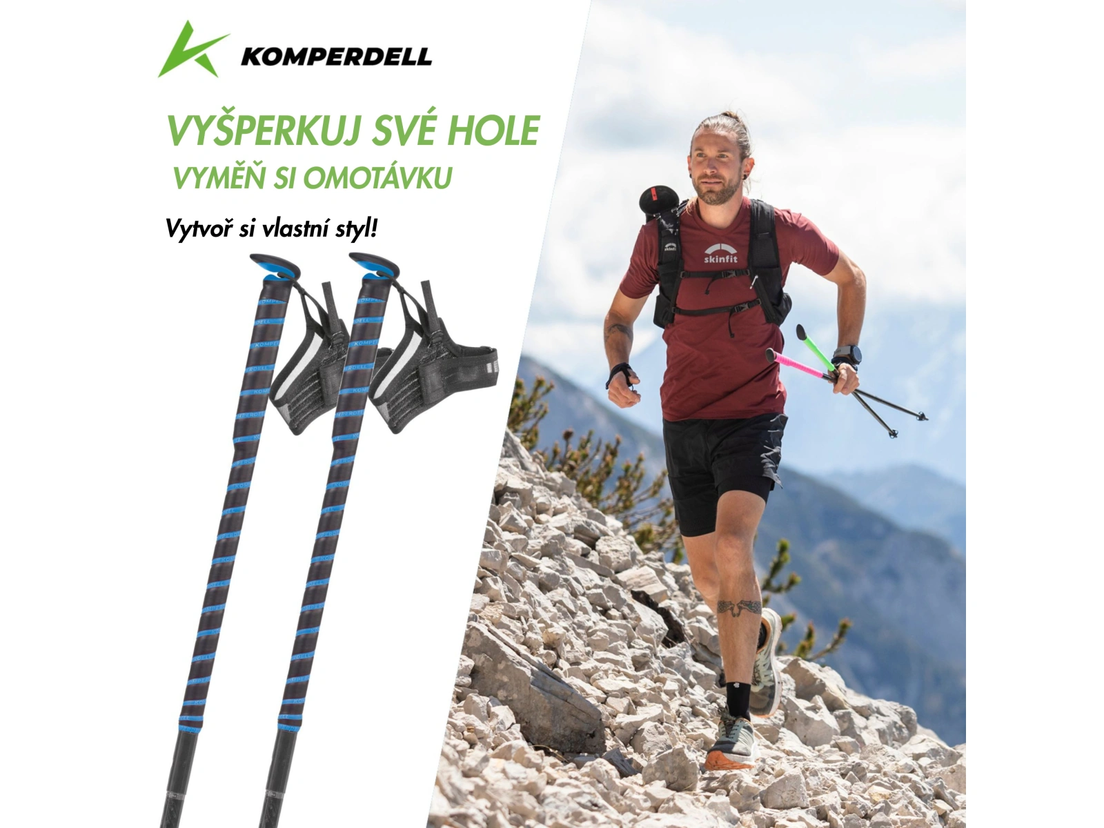 Gripy Komperdell FXP Trailrunning BLACK/BLUE