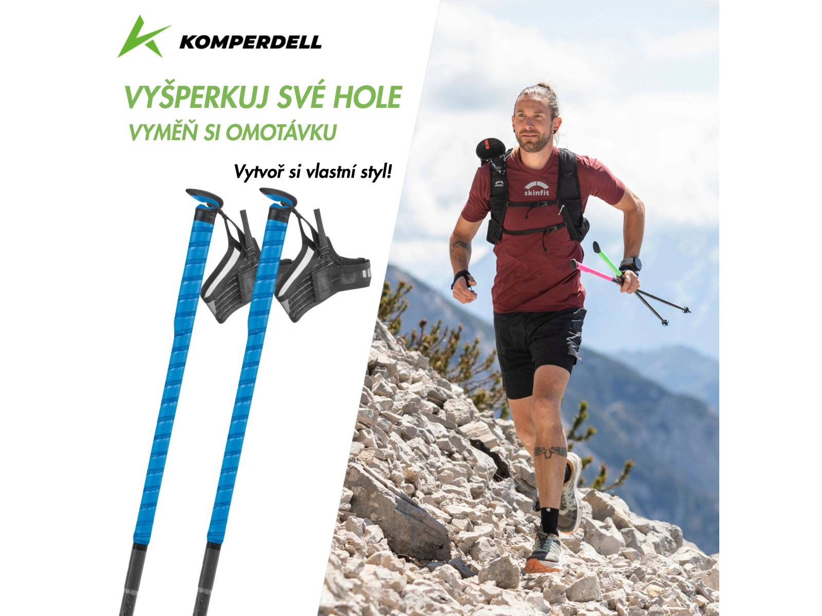 Gripy Komperdell FXP Trailrunning BLUE